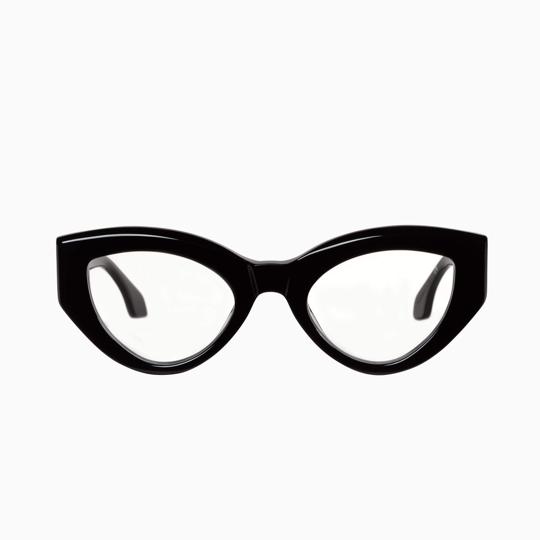 Cat Eye Glasses, White & SIlver